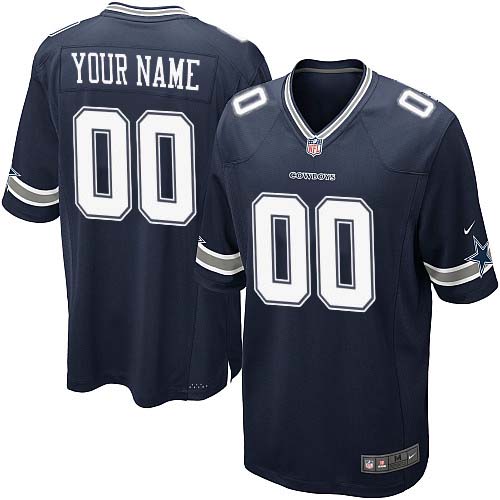 Youth Elite Nike Jersey Navy Blue Home - Customized NFL Dallas Cowboys